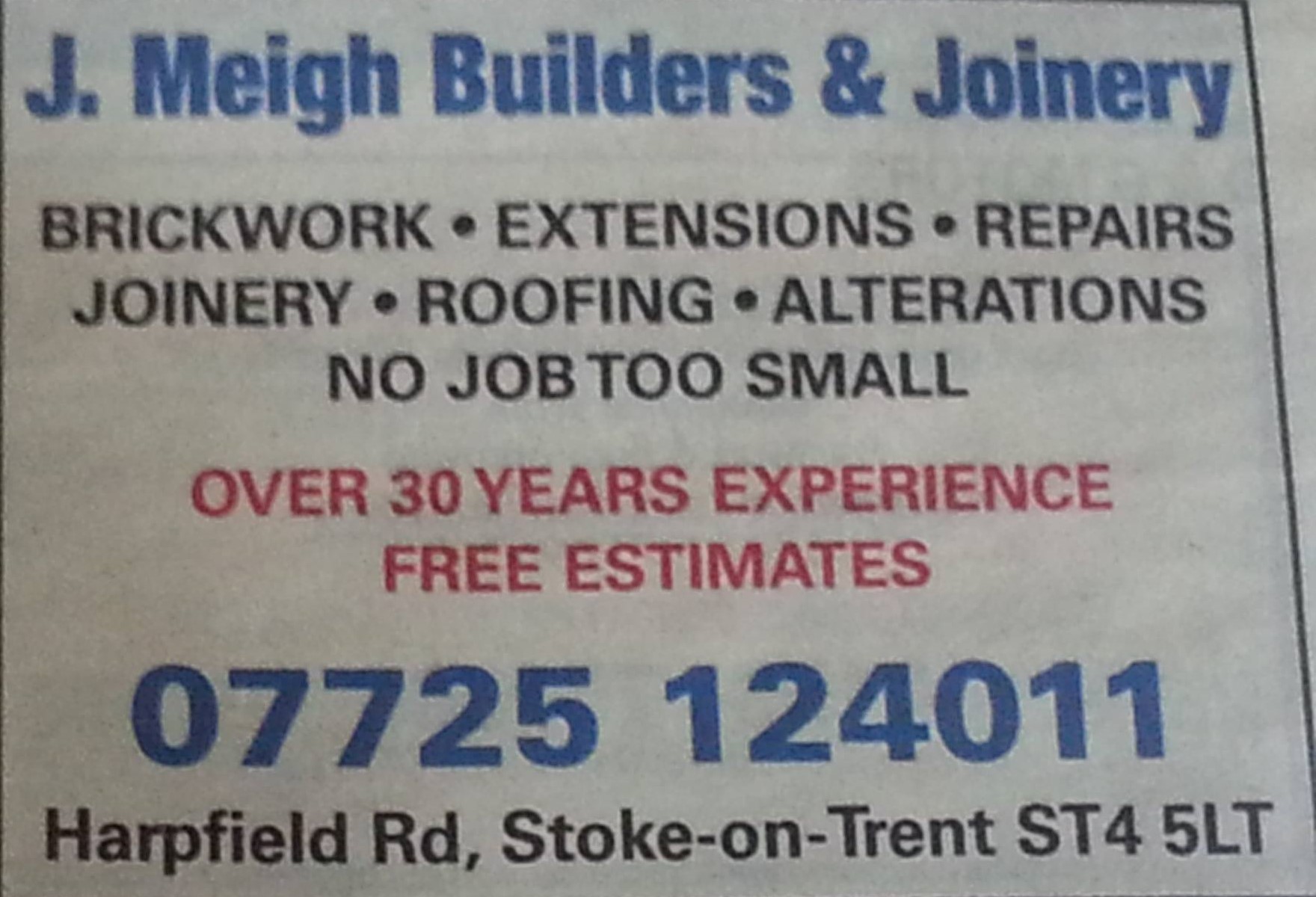 Main photo for J. Meigh Builders & Joinery