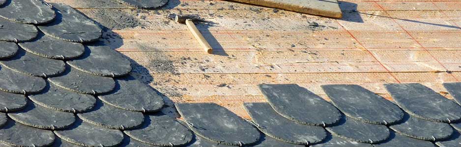 An example of a roof with grey slate tiles